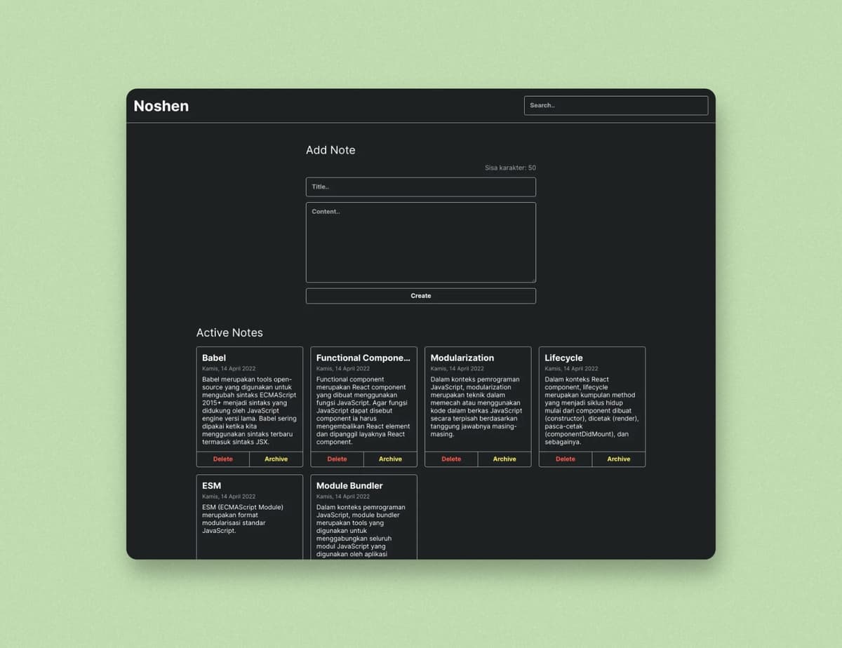 Noshen — Your Personal Notes