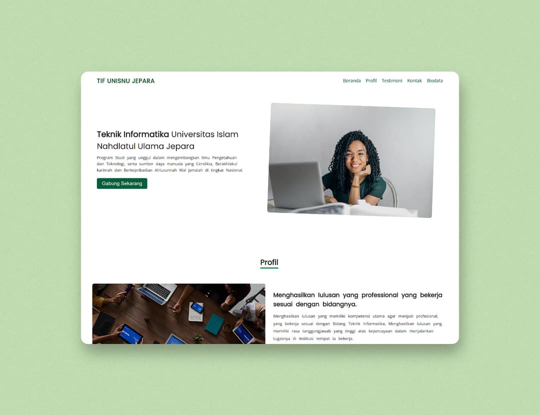 TIF UNISNU Jepara Landing Page