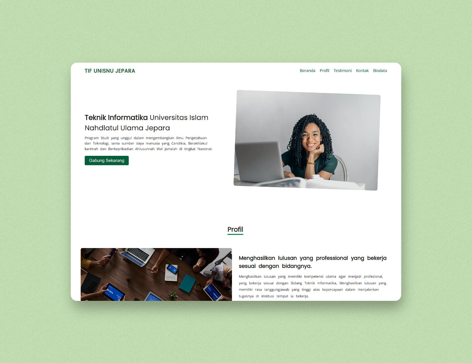 TIF UNISNU Jepara Landing Page