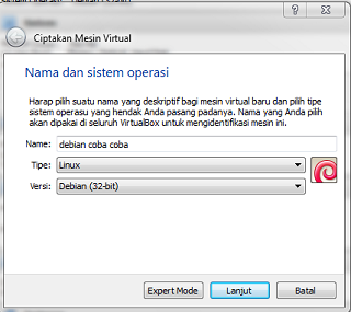 Install Debian di Virtualbox